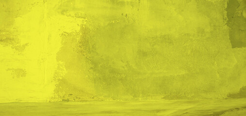 Gelbe Betonwand als urbaner leerer Hintergrund - obrazy, fototapety, plakaty