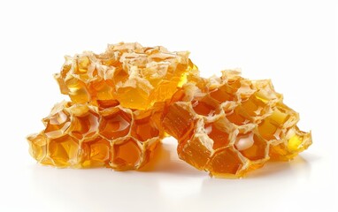 Three pieces of honeycomb are stacked on top of each other