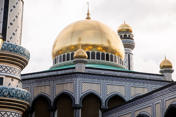 gold dome of Jame' Asr Hassanil Bolkiah Mosque in Brunei Darussalam on Borneo in Southeast Asia