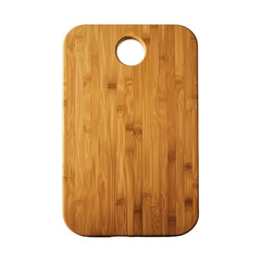 An empty bamboo cutting board set against a transparent background stands out with a wood chopping board skillfully cut out using a clipping path