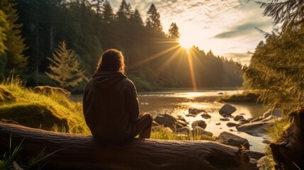 A photo of a person spending time in nature, showcasing the benefits of exposure to natural environments for immunity