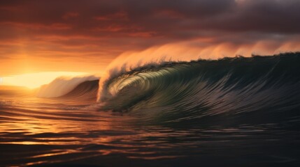 wave breaking in slow motion, with the individual water droplets clearly visible.