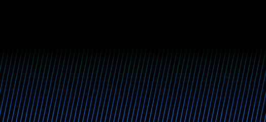 Schräge blaue Streifen mit Farbverlauf auf schwarzem Hintergrund - obrazy, fototapety, plakaty