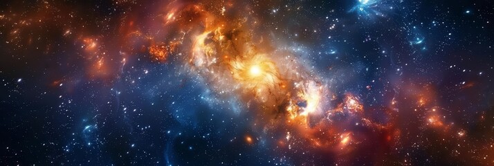 Fototapeta premium Detailed elements of a galaxy and stars in the cosmic expanse