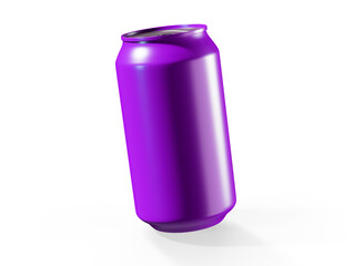 Metal Aluminum Beverage Drink Can 3d render on blue - obrazy, fototapety, plakaty