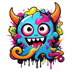 logo mascot monster, graffiti style, for t-shirt