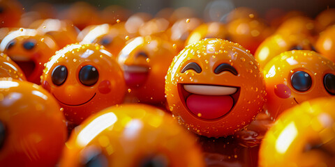 Collection of Happy Yellow Emoticons, Smileys for Positive Mood and Communication