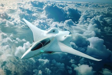 The innovative airplane of the future navigates the skies with cuttingedge technology, revolutionizing air transport