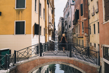 Young woman travel in Venice, Italy, Europe. - 794924052