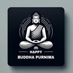 Happy buddha purnima card illustration.
