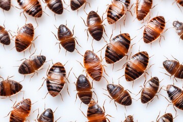 Close-up image showcasing a group of bed bugs infesting a white surface, emphasizing the need for pest control.