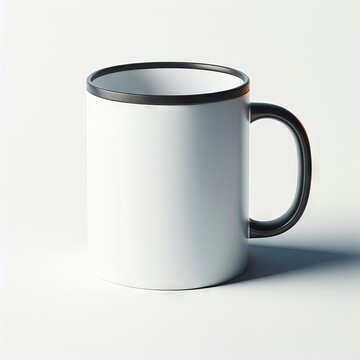 Mug Mockup with white background. Coffee mug white. 3D illustration, 3D rendering.
