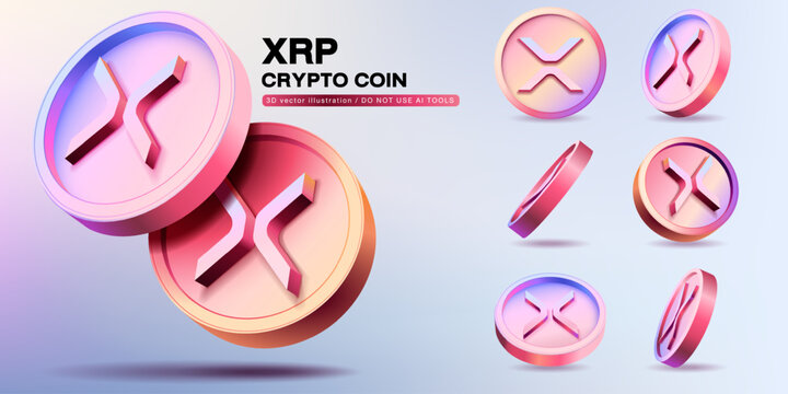3D Vector RXP Cryptocurrency Coins Set. Perspective Illustration about Crypto Coins