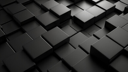 Fototapeta premium black cube boxes background.