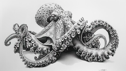 Black and white pencil drawings of fascinating sea creatures. Where art and imagination combine to create a sense of wonder and awe.