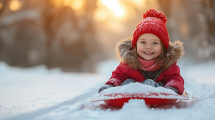 The child enjoys the joys of winter.