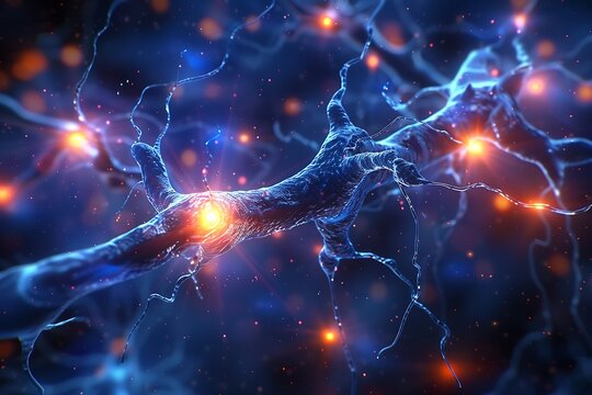 Neurons triggering brain activity triggering biological electrical nerve signal, chemical receptor cell, neurotransmitter, dendritic, and neural medicine