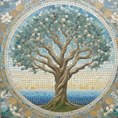 世界一美しい生命の木のモザイクタイルアート