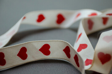 hearts on ribbon
