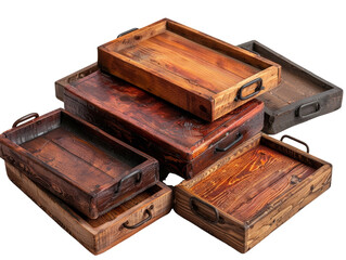 Wooden Trays with Metal Handles
