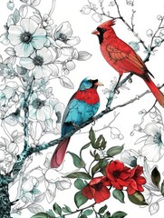 Harmonious Illustration of Magnificent Birds