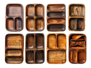 Wooden Trays with Compartments