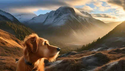 Foto op Plexiglas dog on the mountain © Lal