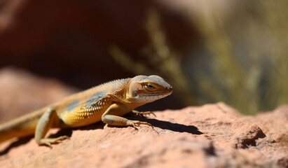 A small lizard basking on a sun