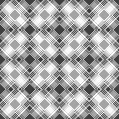 Checkered squares plaid seamless pattern gray white colors background - 794946636