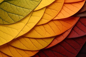 Autumn Leaf Gradient Colors: Mellow Yellow Leaf Hues Emerge