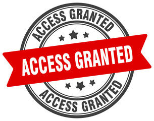 Fototapeta premium access granted stamp. access granted label on transparent background. round sign