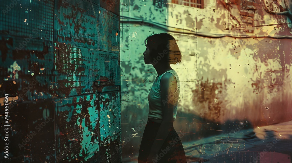 Poster analog film texture and rich colors add depth and character to the image