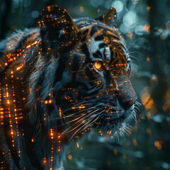 AI as a Wildlife Guardian: Show AI systems integrated into the wilderness, monitoring and protecting endangered species from poachers and environmental threats.