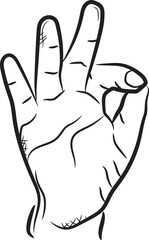Icon symbol of the 'OK' hand gesture