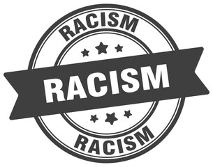 racism stamp. racism label on transparent background. round sign