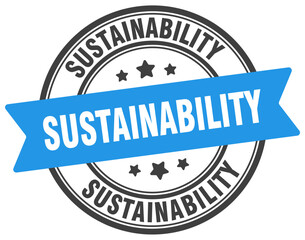 sustainability stamp. sustainability label on transparent background. round sign