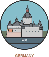 Kaub. Cities and towns in Germany