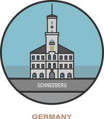 Schneeberg. Cities and towns in Germany