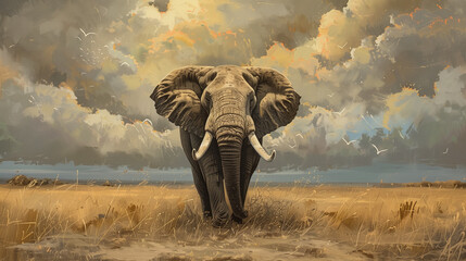 Fototapeta premium Majestic Elephant: Symbol of Strength