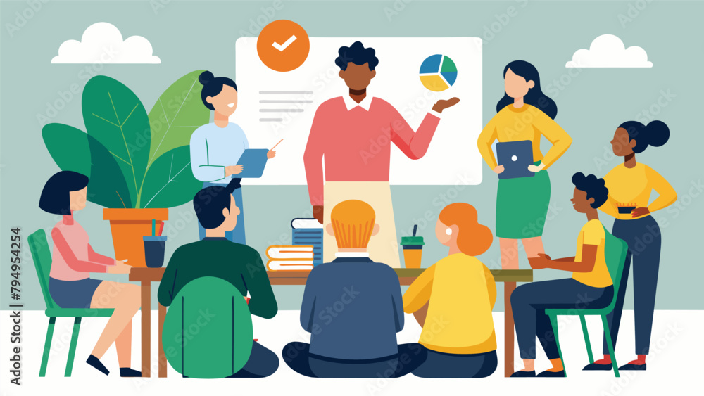 Aufkleber a classroom full of individuals from various backgrounds and income levels discuss the benefits of c