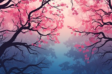 Cherry Blossom Gradient Tints: A Stunning Tree Gradient Showcase