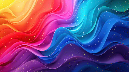 Vibrant Abstract Background With Stars and Waves