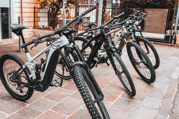 Electric Bikes Lined Up at Urban Store
