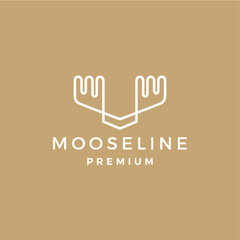 geometric Moose antlers logo vector icon illustration