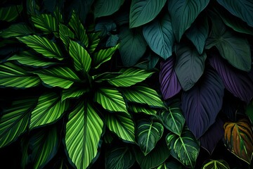 Deep Forest Green Gradients: Opulent Foliage Color Spectrum Delight