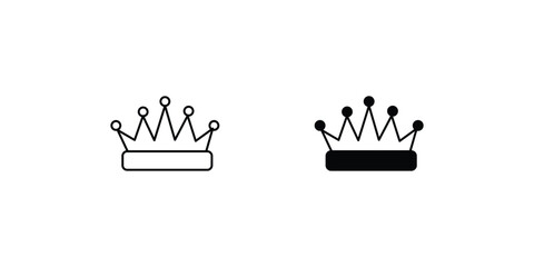 crown icon with white background vector stock illustration - obrazy, fototapety, plakaty