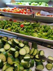 different vegetable and salad