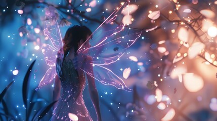 Whimsical 3D glow creating an ethereal aura around a fairy