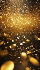 Golden light, twinkling and shining, creating an atmosphere of magic and celebration, perfect for creative projects.