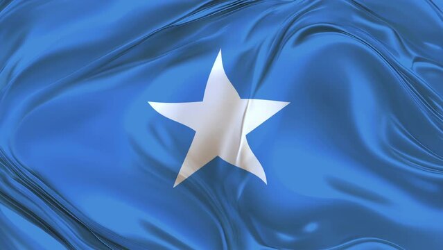 Somalia wave flag seamless loop high resolution animation. 4K